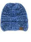 Girlie Girl Originals Cc Dark Denim Velour Beanie-HAT30-DDEN