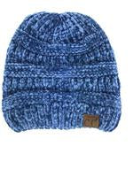 Girlie Girl Originals Cc Dark Denim Velour Beanie-HAT30-DDEN