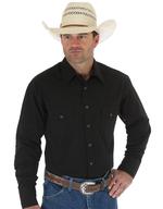 Wrangler Mens Solid Black Shirt-71105BK