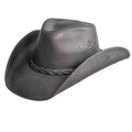 American Hat Maker Hollywood Black Leather Hat-HOLLYWOOD-BLK