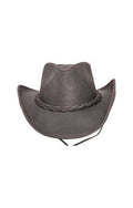 American Hat Maker Hollywood Brown Leather Hat-HOLLYWOOD-BRO