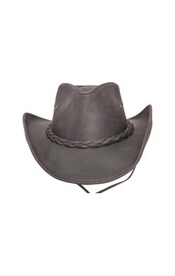 American Hat Maker Hollywood Brown Leather Hat-HOLLYWOOD-BRO