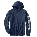 Carhartt Mens Loose Fit Midweight Logo Sleeve Graphic Hoodie Navy-K288-472