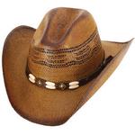 Western Express Inc Straw-Brown Cattleman Bead Ban-LIN-14
