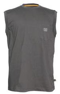 Caterpillar Cat Clothing Trademark Baner Sleeveless Tee-W07074-88F