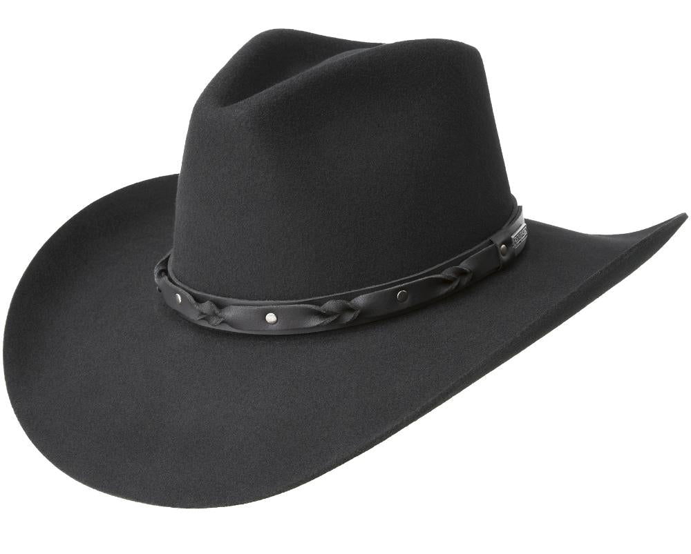 Bailey Navarro Black Wool Felt Western Cowboy Hat-WR0602H-BLK