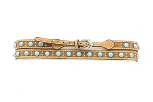 M and F Western Hat Band Round Shape Blue