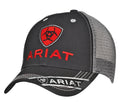 M and F Western Ariat Rumblin Black Grey Ball Cap