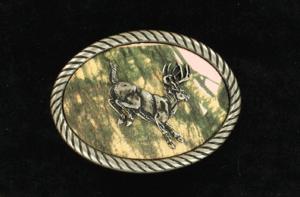 M and F Western Nocona Youth Oval Pink Camo Buck Buckle - Mens