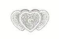 M&F Western Buckle-Triple Heart Stone