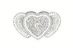 M&F Western Buckle-Triple Heart Stone