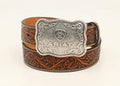 M&F Western 1 1/2 Embossed Design Brn/Tn