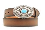 M&F Western 1 1/12 Dist Oval Turq Brn/Blk
