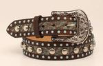 M&F Western Brn Turq Embossed Nail Heads