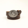 M and F Western Ariat Brown Leather Boys Western Belt - Mens