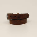 M and F Western Ariat Boys Belt 1 1/4 Stitch Usa Flag Shield Brown - M