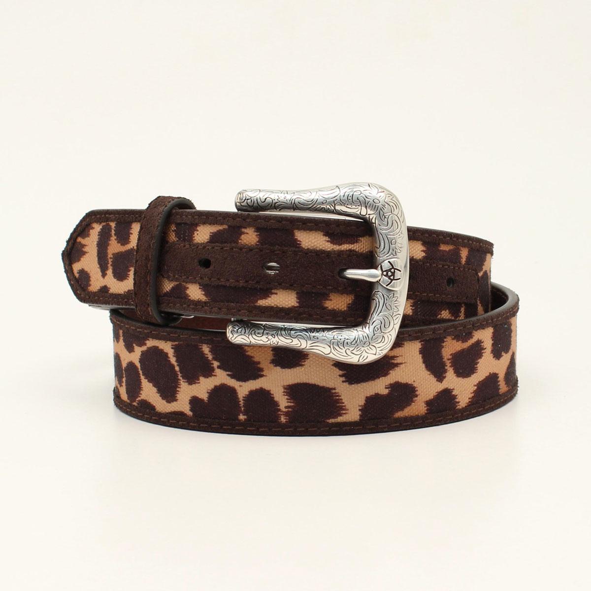 M and F Western Ariat 1 1/2" Leopard Cross Matcher Dark Brown - Mens