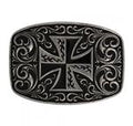 Montana Silversmiths Bkl- Slvr + Blk Maltese Cross-A252
