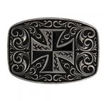 Montana Silversmiths Bkl- Slvr + Blk Maltese Cross-A252