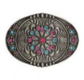 Montana Silversmiths Bkl- Slvr Concho Pnk+Blu Bling-A261