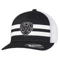 M and F Western Ariat Mens Shield Striped White And Black Ball Cap - U