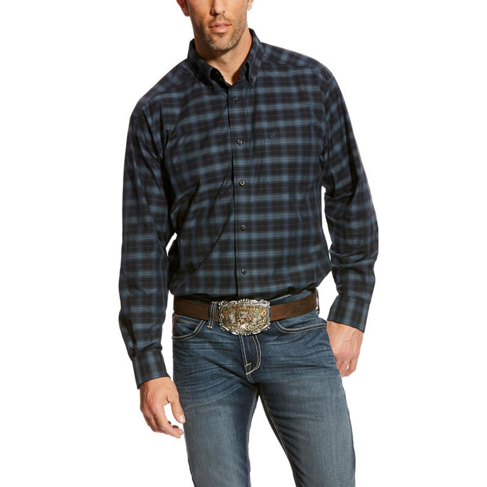 Ariat Mens Calderas Long Sleeve Perf Shirt Bla-10024174