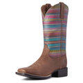 Ariat Womens Round Up Wde Sqr Toe Dark Bfl Brown-10038421