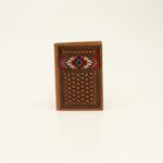 M and F Western Ariat Trifold Multicolor Embroidery Inlay Tan - Mens