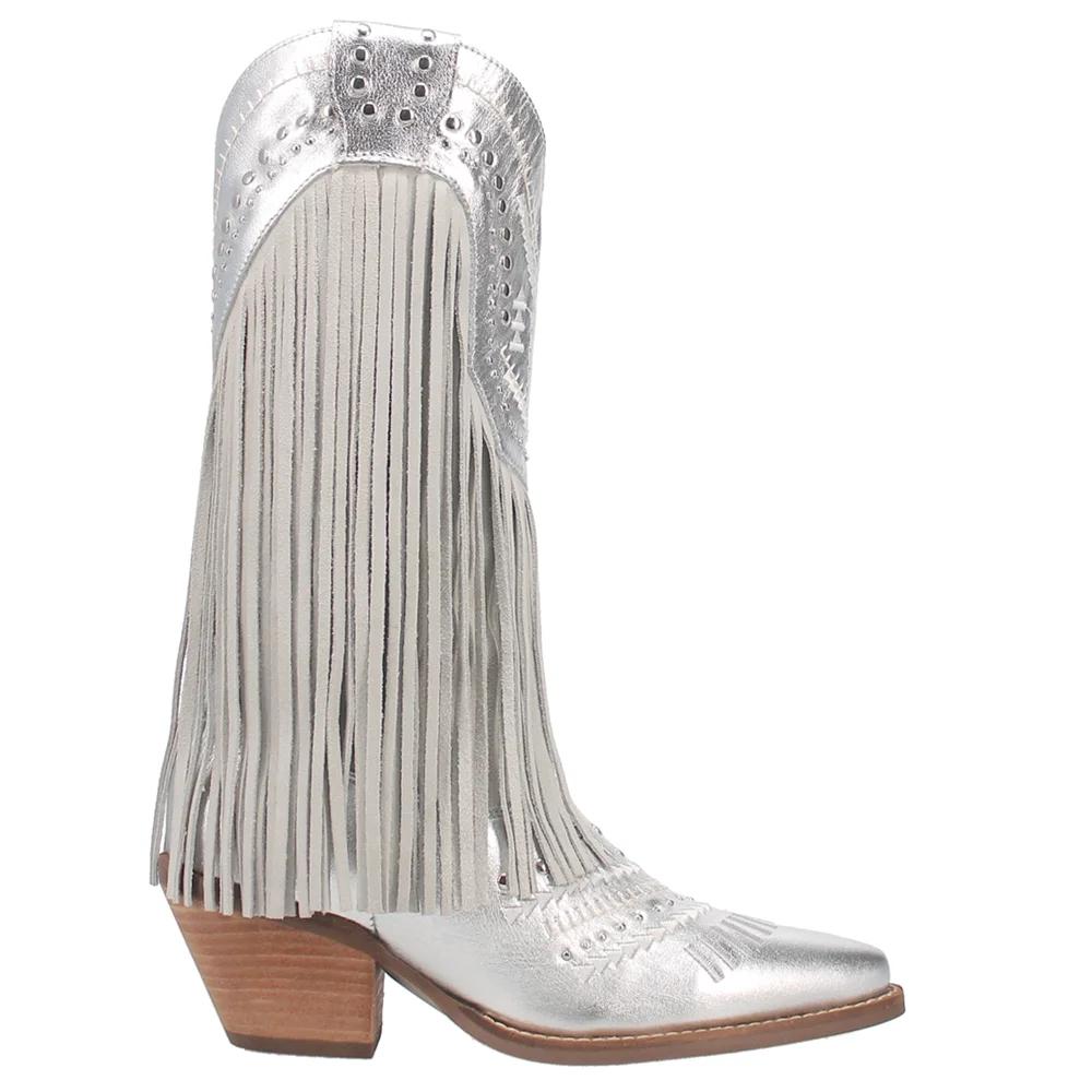 Dingo Womens Gypsy Silver Western Cowgirl Boot-DI737-SIL
