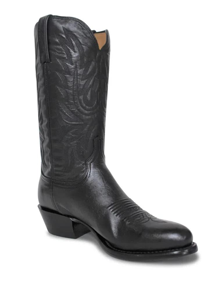 Lucchese Mens Lone Star Calf Cowboy Blk R4-M1020.R4