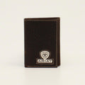 M and F Western Ariat Trifold Shield Logo Concho Brown Rowdy - Mens