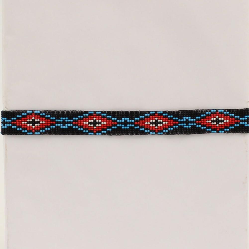 M&F Western Hatband Blk-Beaded Stretch
