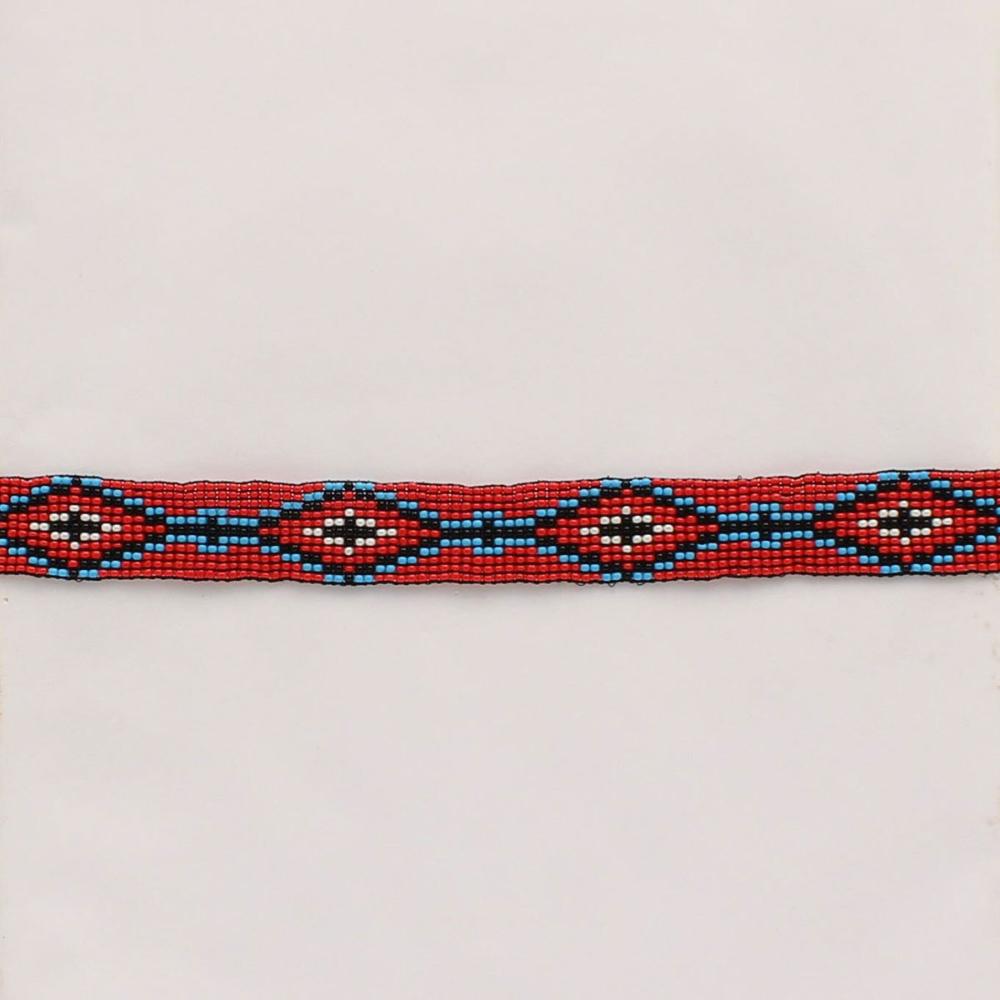 M&F Western Hatband Red-Beaded Stretch