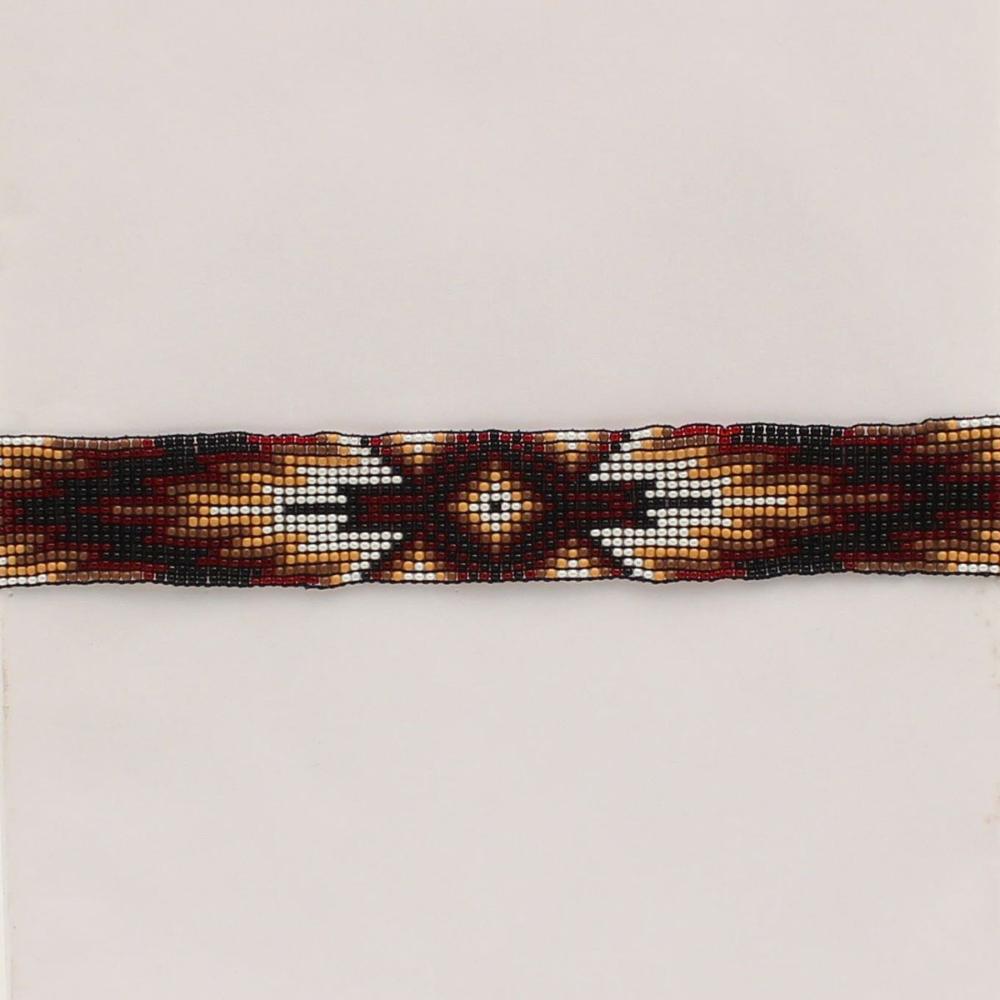 M&F Western Hatband Lg Brn-Beaded Stretch