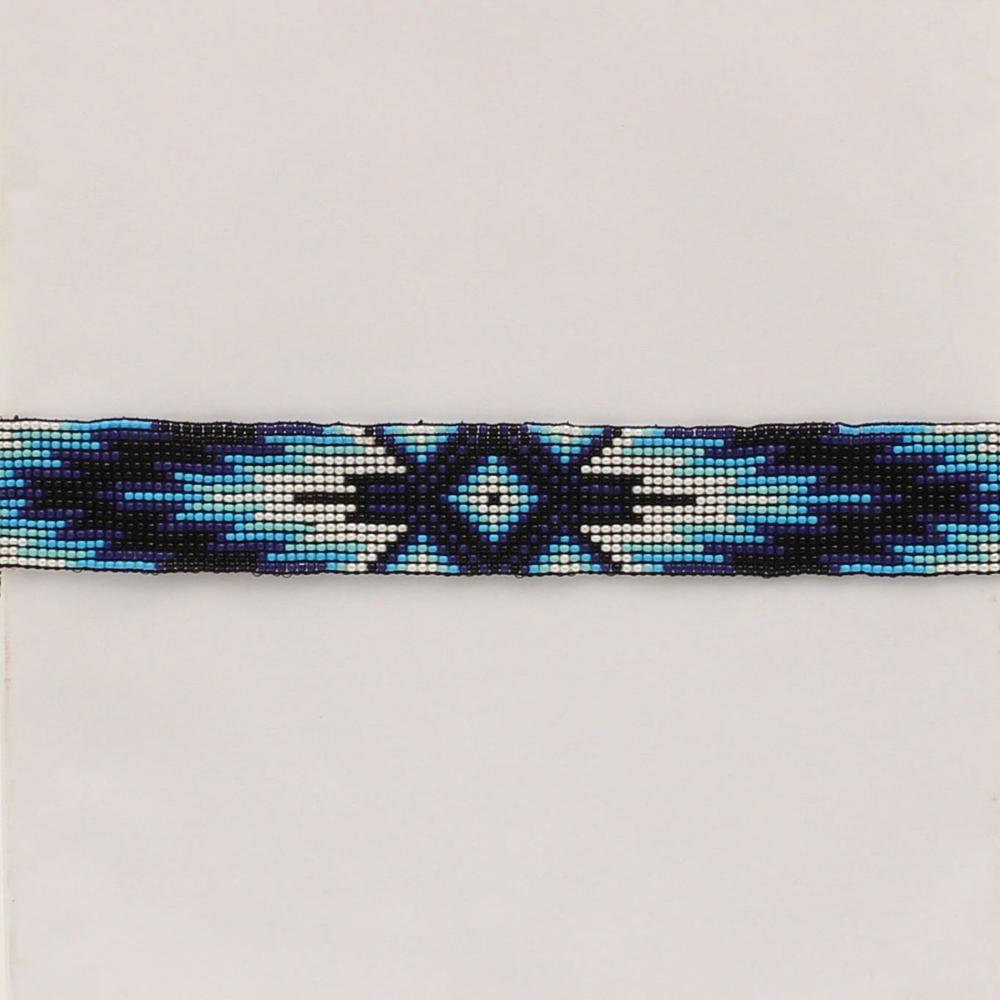 M&F Western Hatband Lg Blu-Beaded Stretch