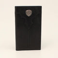 M and F Western Ariat Mens Rodeo Wallet Center Bump Shield Black - Men