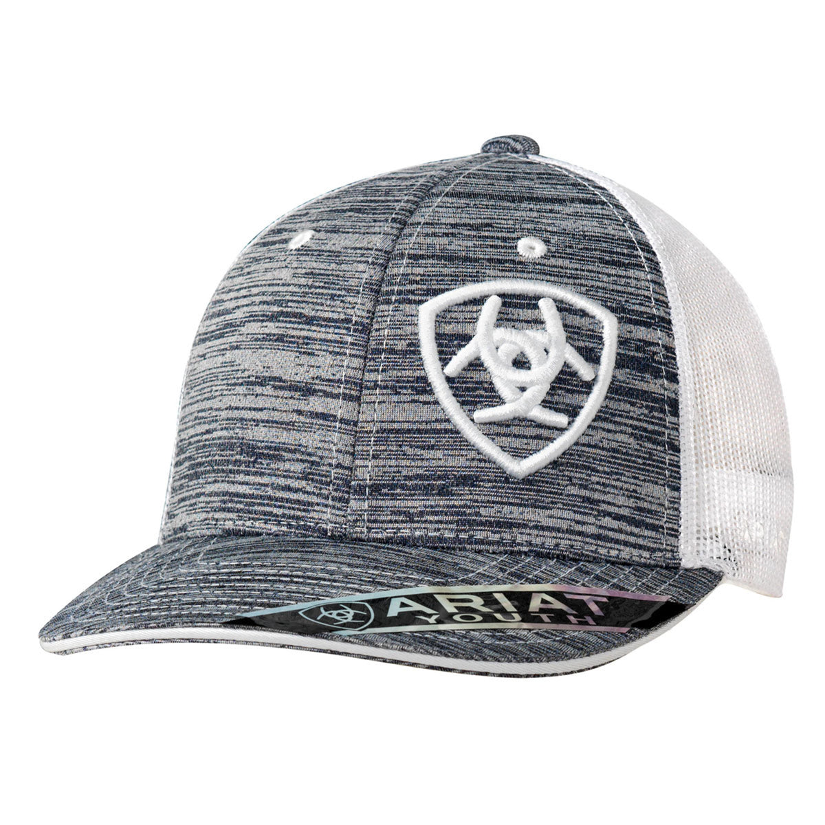 M and F Western Offset Logo White And Grey Ball Cap - Kids