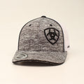 M and F Western Youth Ariat Offset Logo Black And Grey Ball Cap - Unis