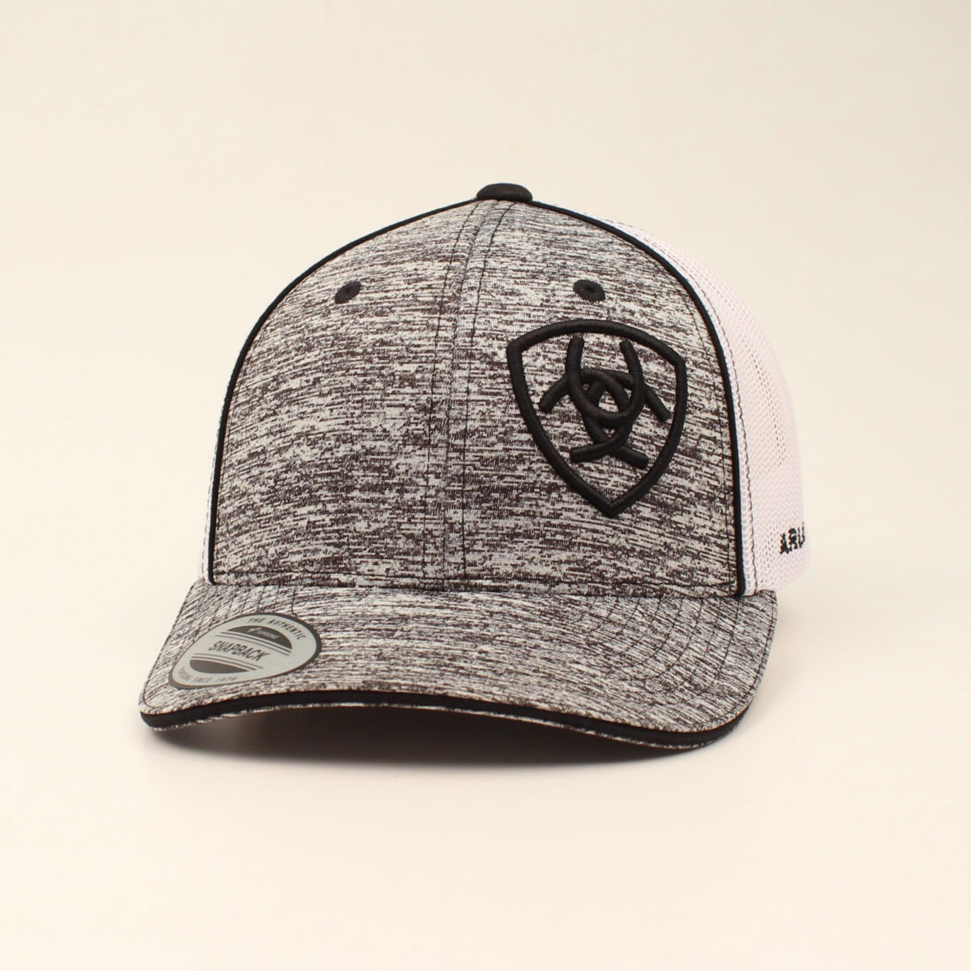 M and F Western Youth Ariat Offset Logo Black And Grey Ball Cap - Unis