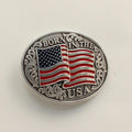 M&F Western Buckle Oval Red/Wht/Blue Flag