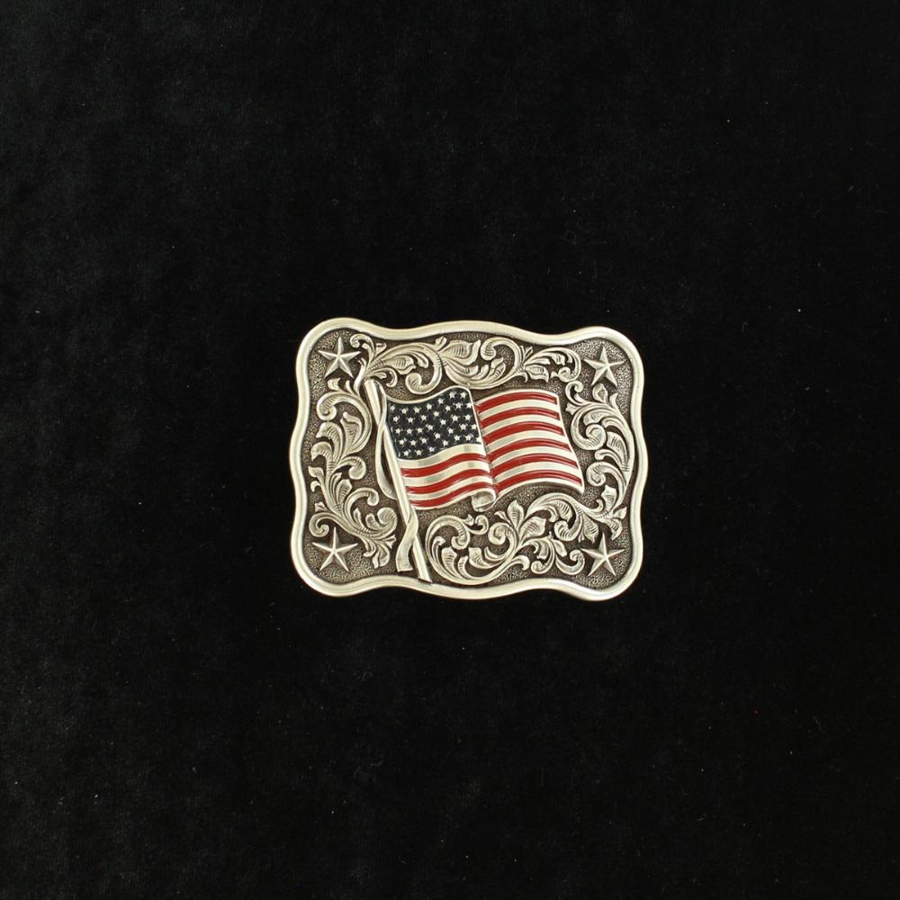 M&F Western Buckle Youth Rd/Wht/Blu Flag