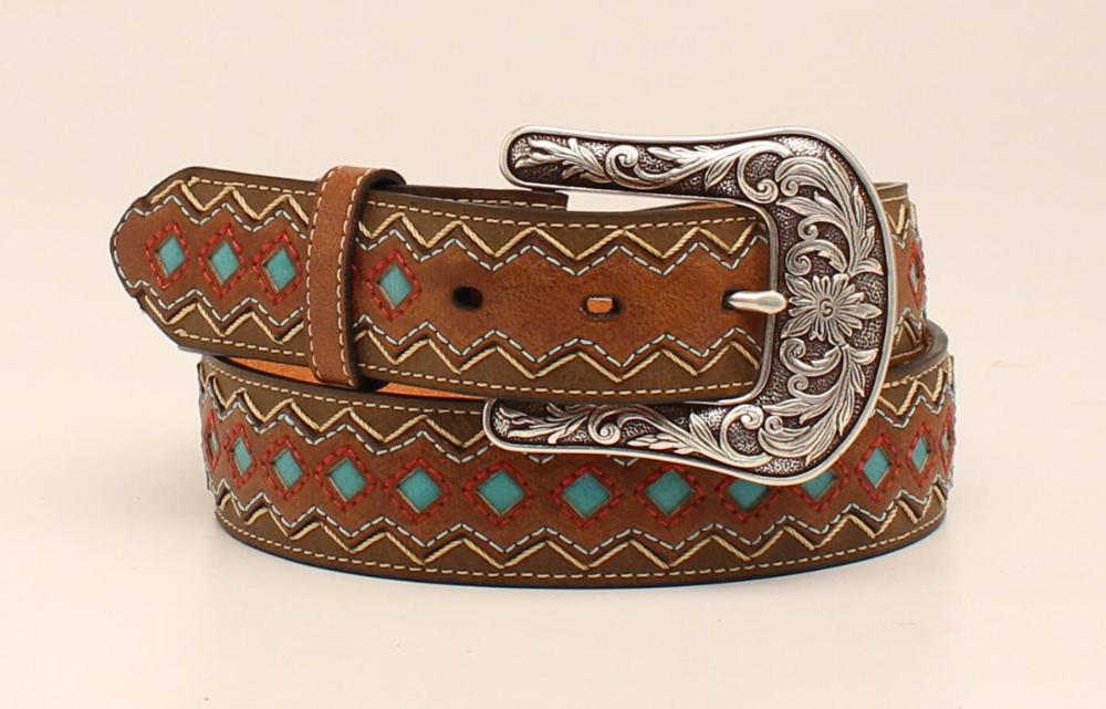 M&F Western Brn Zig Zag Turq Pattern
