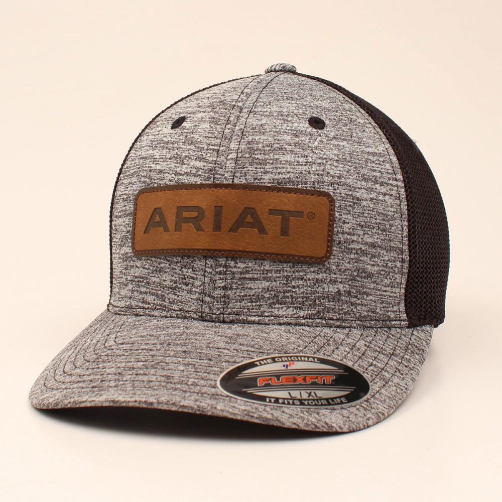 M&F Western Ariat Leather Logo Gry Hat