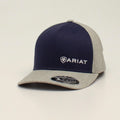 M and F Western Ariat Mens Snap Back Flex Fit 110 Two Tone Navy - Mens
