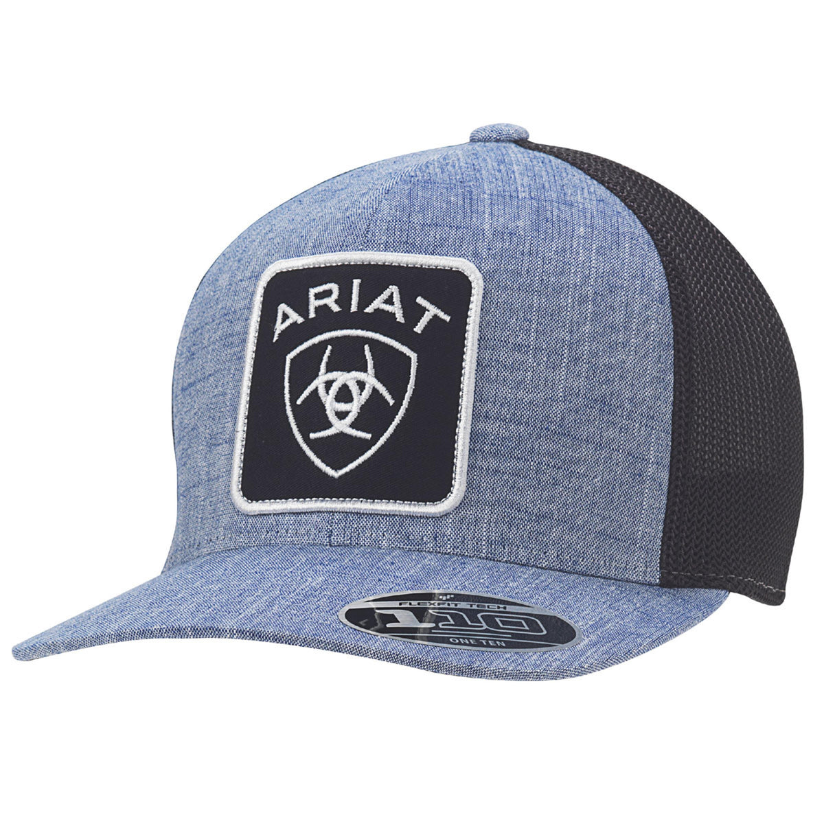M and F Western Ariat Mens Cap Snap Back Large Patch Logo Blue - Unise
