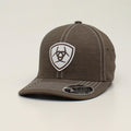 M and F Western Ariat Mens Grey Embroidered Logo Baseball Cap