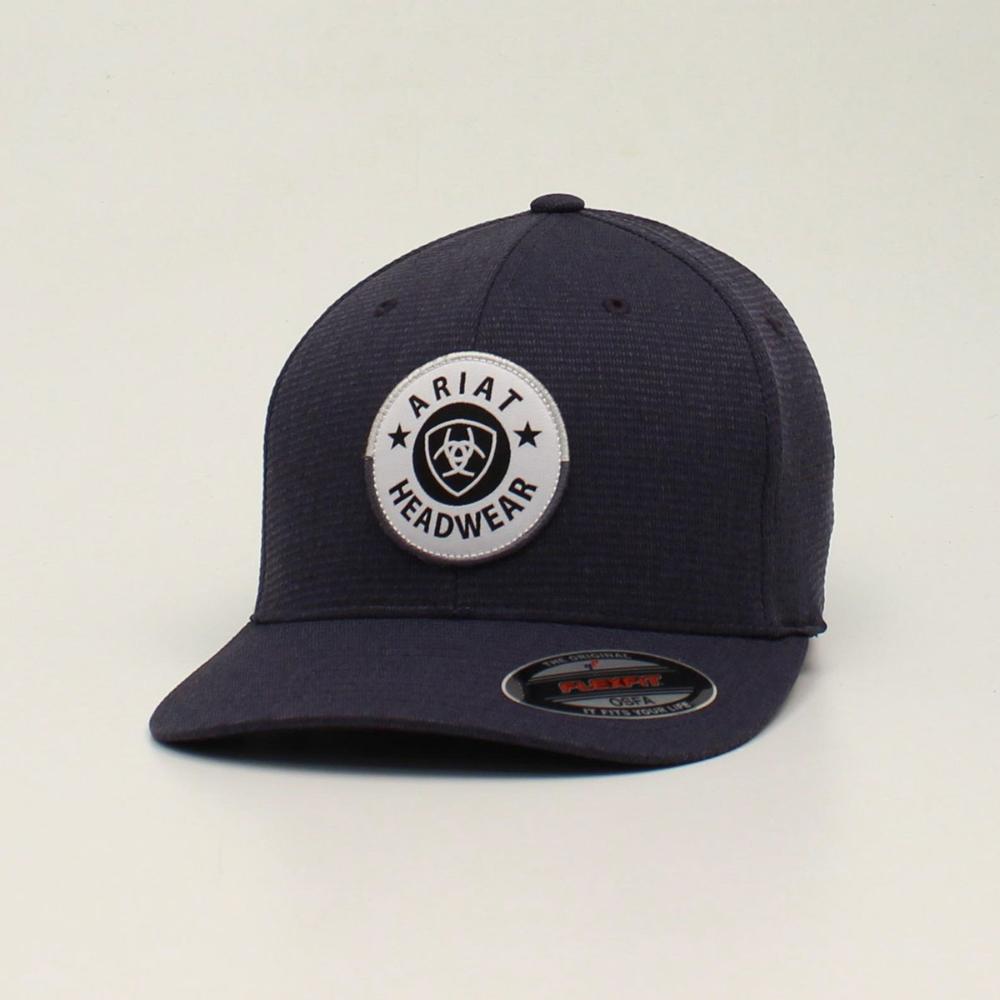 M and F Western Ariat Mens Shield Navy Patch Ball Cap