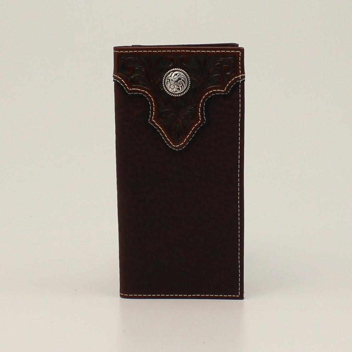 M and F Western Ariat Youth Rodeo Wallet Floral Embossed Brown - Mens