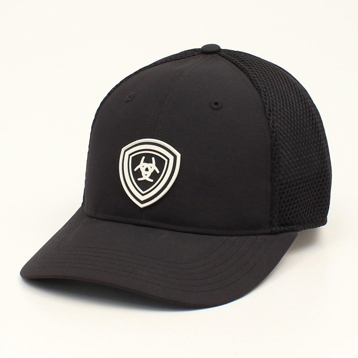 M and F Western Ariat Mens Black Logo Ball Cap