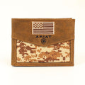 M&F Western Ariat Bifold Tan Camo Flag